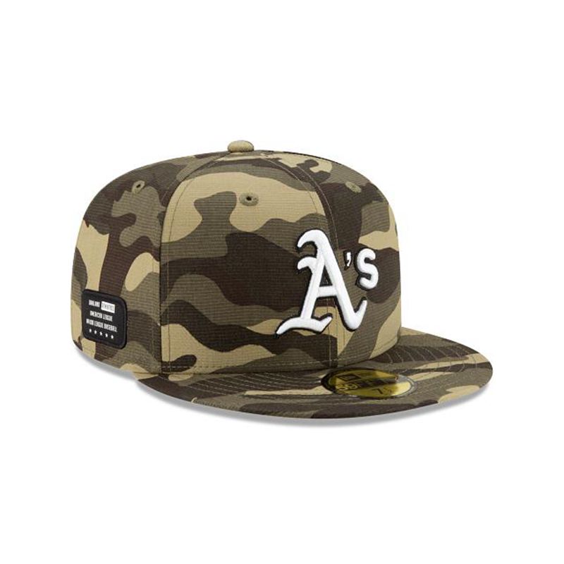 MLB Oakland Athletics Armed Forces Weekend 59Fifty Fitted (NSC2656) - Green New Era Caps